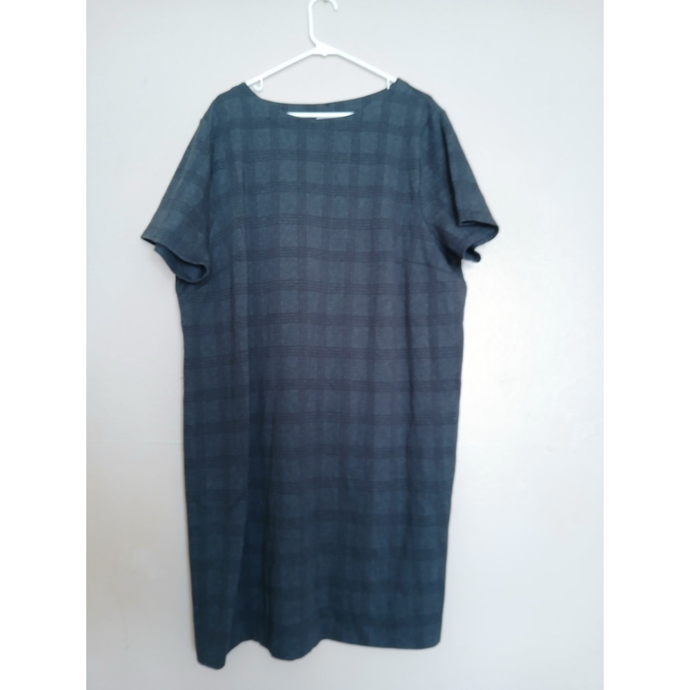 J Jill Dress 3x Ponte Knit Plaid Corporate Office Work Career Capsule Minimalist